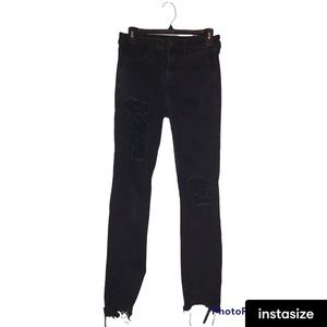 American Eagle Black Distressed Hi Rise Jegging